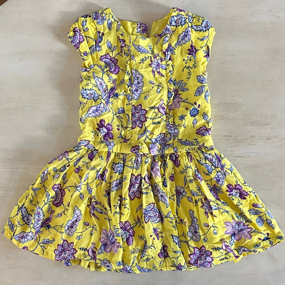 Janie and Jack Floral Yellow and Purple Kids Dress